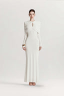CALISTA • Pearl Lunavex Crystal-Embellished Sculpted Gown