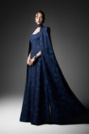 GVLUX • Rococo Asymmetry Denim A-Line Dress