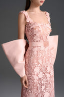 IHF STUDIO • Floral Garden Lace Column Dress with Statement Back Bow