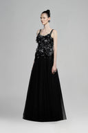 Black Bloom Crystal Maxi Dress for women, from Pham, The Viet Concept 