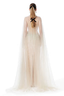 Ethereal Dune Beaded Corset Column Gown with Sheer Cape for women, from MR CRAZY & LADY SEXY, The Viet Concept 