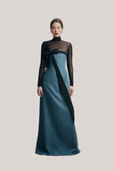 Trang Strapless Bow Tie Velvet Burlap Floor Length Dress for women, from TINH, The Viet Concept 