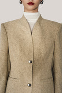  Zahara Straight Square Shoulder Wool Blend Calf Length Trench Coat for women, from HOBB, The Viet Concept 