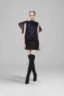  Serendipity Draped Metallic Chiffon Mini Dress for women, from SORAMAME, The Viet Concept 