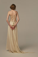 Sieste Ivory Voile Tulle Evening Gown for women, from POEM, The Viet Concept