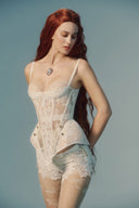 Maia Cream Lace Sculpted Couture Corset for women, from LA VIERGE, The Viet Concept 