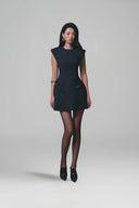 Collar Striped Vest-Detail Mini Dress for women, from KEIRA TONG, The Viet Concept 