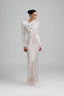 Chanfa Bodycon Square Shoulder Silk Spandex Floor Length Dress for women, from Ha Thanh Viet, The Viet Concept 