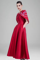 Austin A-line Cape Shoulder Zibeline Midi Dress for women, from Tiny Ink, The Viet Concept 