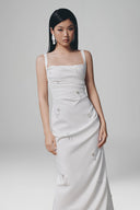 White Ripple Maxi Dress for women, from Keira Tong, The Viet Concept 