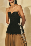 Flared Off-Shoulder 3D Crystal Floral Couture Maxi Dress for women, from L'SCARLETT, The Viet Concept