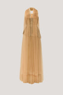 Ivresse Couture Brown Layered Mesh Maxi Skirt for women, from CALISTA, The Viet Concept 