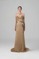 HAYTAN • Eternal Champagne Orchid Crystal Mermaid Gown