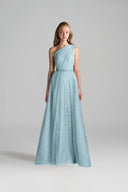 IHF STUDIO • Floral Mesh Lace One-Shoulder A-Line Gown