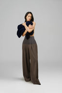 Grey Wool Boxy Collarless Jacket for women, from LECIA, The Viet Concept 