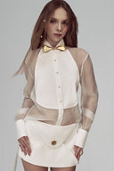  White Orenda Long Sleeves Shirt for woman, from POEM, The Viet Concept 