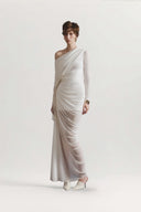 Dawn Asymmetric Pleated Maxi Dress for women, from HA THANH VIET, The Viet Concept 