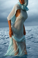 Natasha Étoile Draped Silk Maxi Dress for women, from HUELLEY ROSE, The Viet Concept