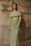 L' SCARLETT • Crystal 3D Sculpted Off-Shoulder Maxi