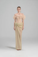 Solana 3D Wave Halter Lace Maxi Dress for women, from LINH PHUNG, The Viet Concept