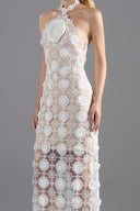 ROSEE DE MATIN • I-Line White Flower Lace Dress
