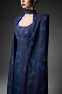 GVLUX • Rococo Asymmetry Denim A-Line Dress