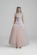 WHITE PLAN • Mabel Strapless Basque Corset Tulle Gown