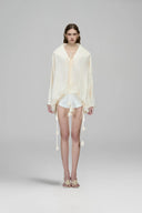 Crystal Tide Chiffon Belted Top for women, from DAS LA VIE, The Viet Concept 