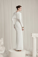 CALISTA • Pearl Lunavex Crystal-Embellished Sculpted Gown - The Viet Concept