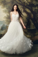 LINH PHUNG • Nubelia Sculpted Draped Tulle Evening Gown