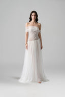 LINH PHUNG • Seraphine Couture Draped Tulle Corset Maxi Gown