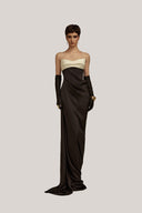Nyx Sheath Halter Neck Silk Floor Length Dress for women, from POM, The Viet Concept 