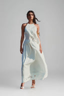 White Halter Neck Pearl Top for women, from Xita, The Viet Concept 
