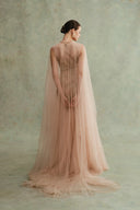 Avelia Nude Apricot Couture Tulle Gown for women, from DUONG ATELIER, The Viet Concept