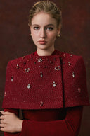 CALISTA • Valenne Tweed & Taffeta Embellished Mini Skirt