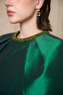 Noctelle Metallic Jacquard Column Cape Gown for women, from IHF ATELIER, The Viet Concept 