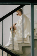 Monarch Cape Ruffle Mini Dress for women, from WHITE PLAN, The Viet Concept