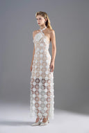 ROSEE DE MATIN • I-Line White Flower Lace Dress