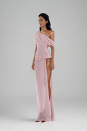  Light Pink Natalie One-shoulder Maxi Dress for women, from Huelley Rose, The Viet Concept 
