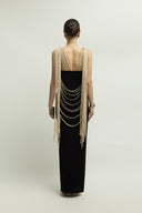 Whitshire Dress Interwoven Satin Strap Crepe Gown for women, from JENNY K TRAN, The Viet Concept 
