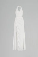 Celina Silk Draped Neck Maxi Dress for women, from DANG PHONG DESIGNER, The Viet Concept