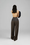 Grey Wool Boxy Collarless Jacket for women, from LECIA, The Viet Concept 