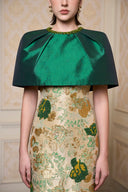 Noctelle Metallic Jacquard Column Cape Gown for women, from IHF ATELIER, The Viet Concept 
