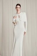 CALISTA • Pearl Lunavex Crystal-Embellished Sculpted Gown - The Viet Concept