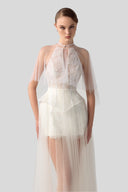 Belle Couture Mesh Lace Corset & Cape Evening Dress for women, from DANG PHONG DESIGNER, The Viet Concept