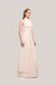 Cream Han Yen Layered High Neck Crinkle Crepe Maxi Dress for women, from TINH, The Viet Concept 