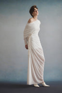 Dawn Asymmetric Pleated Maxi Dress for women, from HA THANH VIET, The Viet Concept 