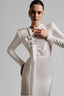 Chanfa Bodycon Square Shoulder Silk Spandex Floor Length Dress for women, from Ha Thanh Viet, The Viet Concept 