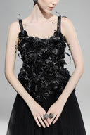 Black Bloom Crystal Maxi Dress for women, from Pham, The Viet Concept 