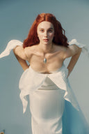 Lilia Pearl Satin Elegance Dress for women, from LA VIERGE, The Viet Concept 